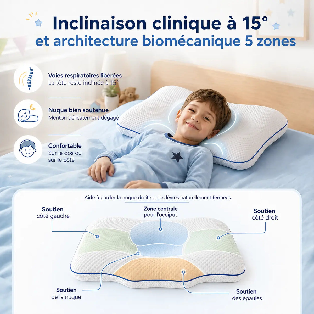 MÖLI - Oreiller ergonomique pour enfant